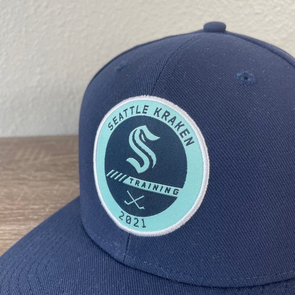 Fanatics NHL Seattle Kraken 2021 Training Hat Navy Blue Authentic Pro Snapback - Picture 5 of 9